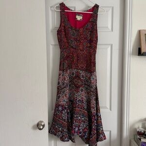 Maeve Multicolor Paisley Fit-and-Flare Dress
